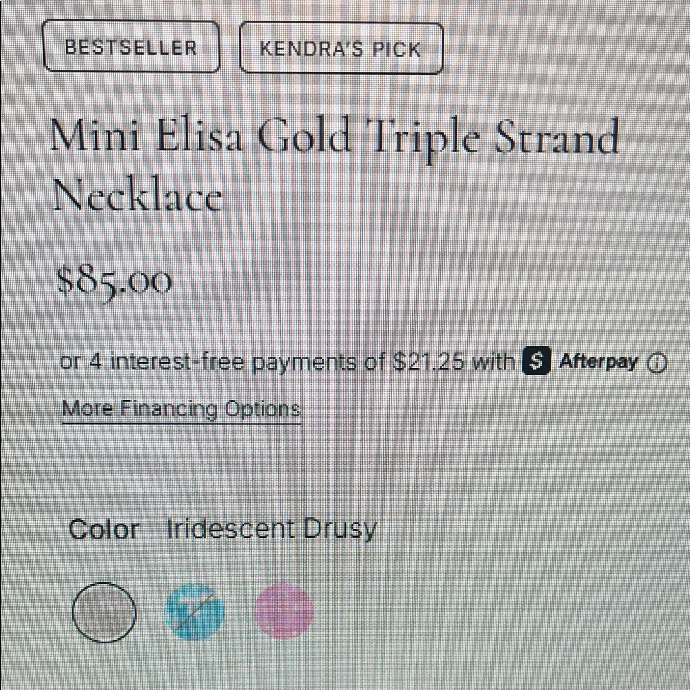 Kendra Scott mini Elisa triple strand necklace - Picture 6 of 9